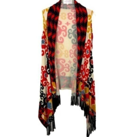 Soho Sweaters - Soho Chick | Aztec Print Sleeveless Open Shrug Size Small